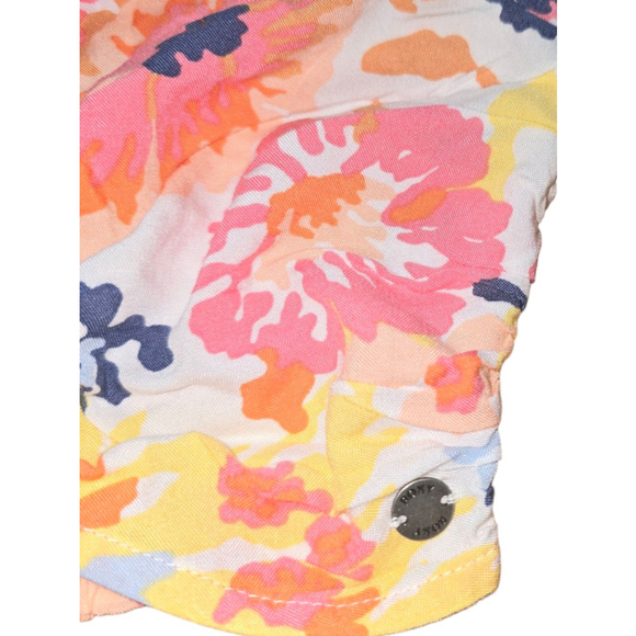 Women's Roxy Island Hops Floral Halter Top XS White Pink Strapless Tube Top - Picture 3 of 6